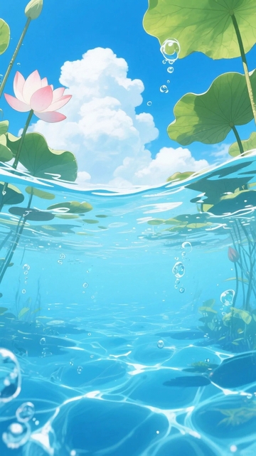 夏至荷塘清凉背景04