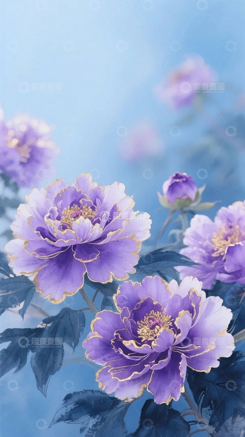 高清大图下载【趣麦麦图】国风牡丹图04