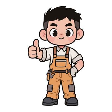卡通工人点赞