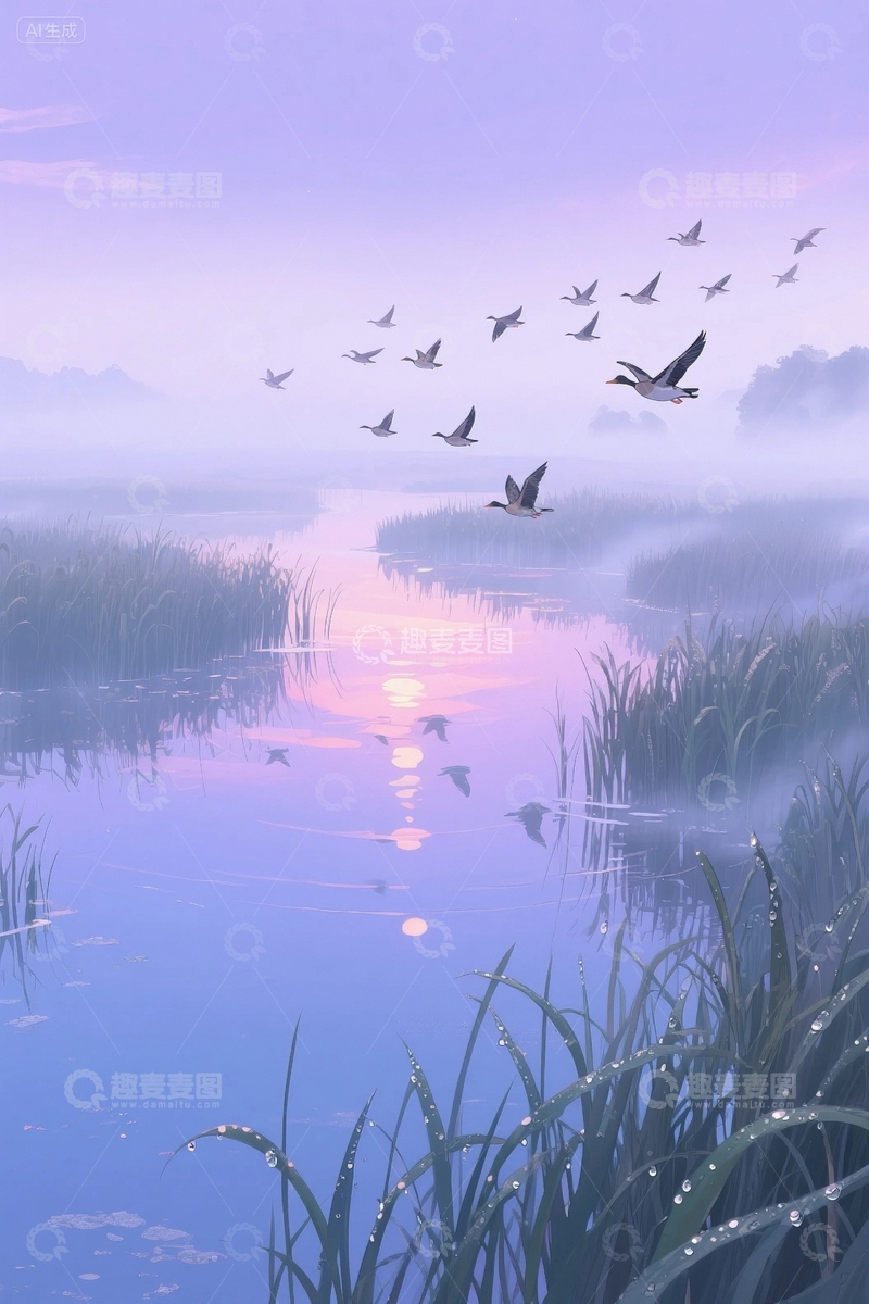 高清大图下载【趣麦麦图】处暑节气背景01