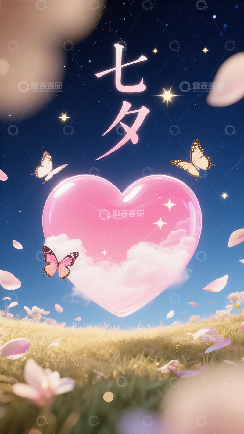 高清大图下载【趣麦麦图】七夕情侣爱情电商海报背景壁纸素材10