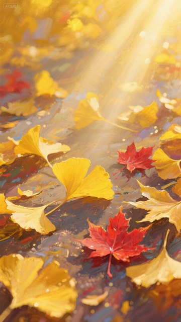 秋天季节里的银杏林02