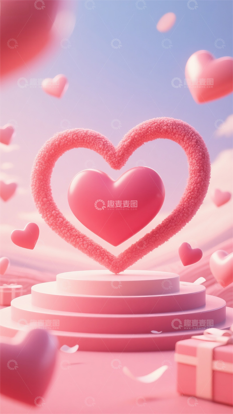 高清大图下载【趣麦麦图】七夕电商情侣爱情海报背景壁纸素材12