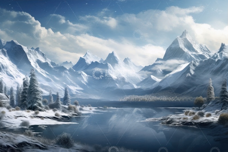 高清大图下载【趣麦麦图】雪山湖泊河流自然美景