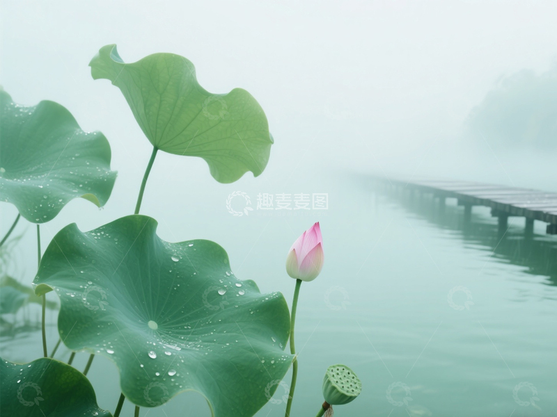 高清大图下载【趣麦麦图】池塘里绽放的荷花