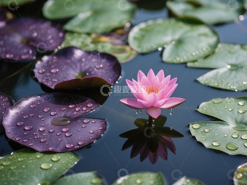 高清大图下载【趣麦麦图】池塘里的莲花绽放
