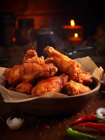 美味香酥炸鸡翅摄影图7