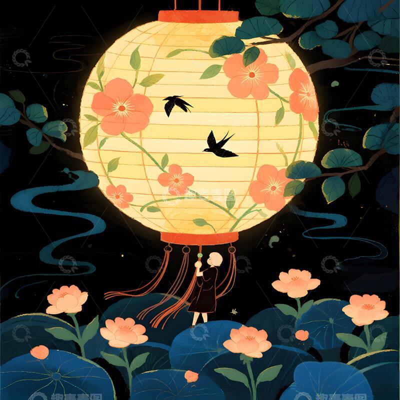 高清大图下载【趣麦麦图】灯笼  七夕