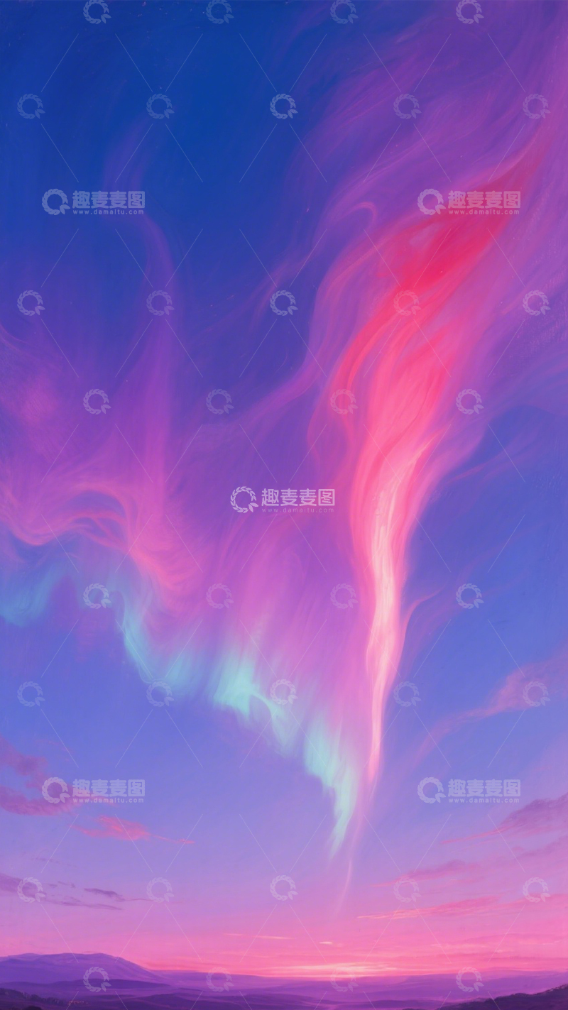 高清大图下载【趣麦麦图】炫彩极光天空浪漫自然