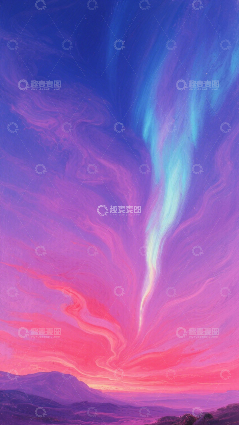 高清大图下载【趣麦麦图】炫彩极光天空浪漫自然2