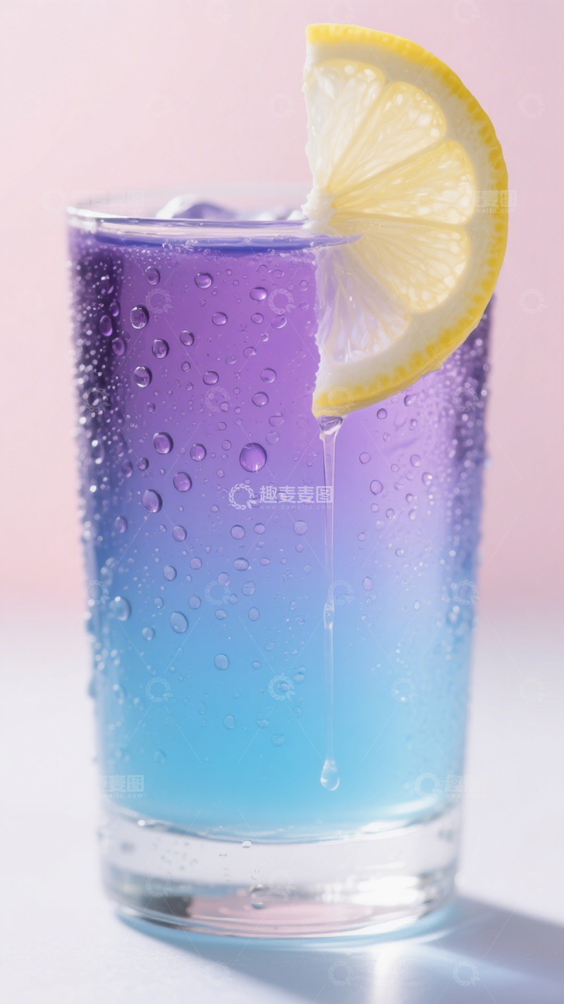 高清大图下载【趣麦麦图】渐变饮品柠檬清新夏日1