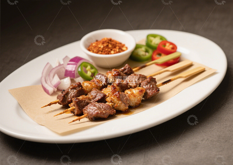 高清大图下载【趣麦麦图】羊肉串，手抓羊肉