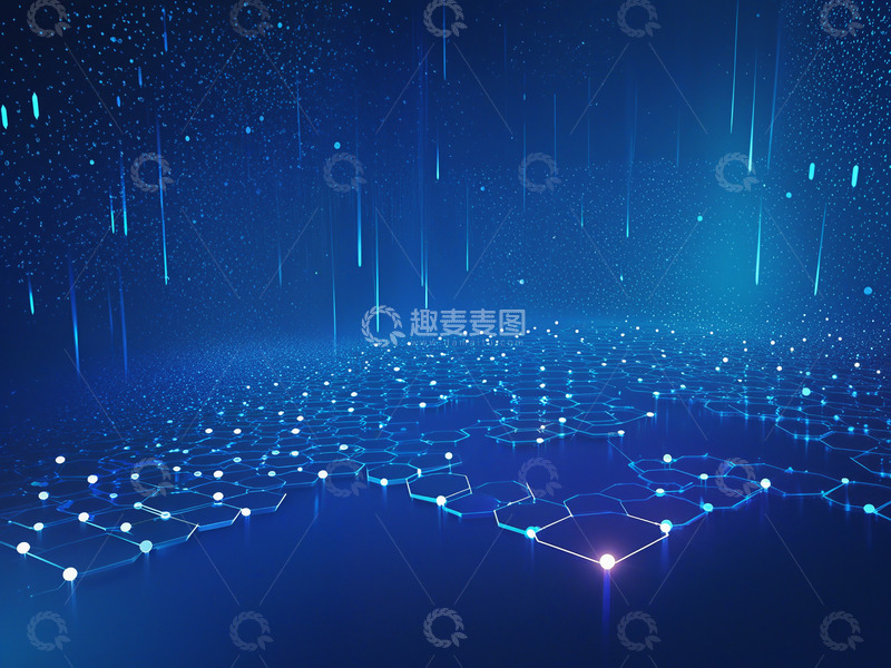 高清大图下载【趣麦麦图】蓝色粒子科技线条