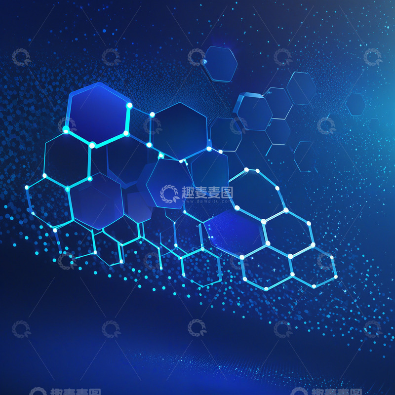 高清大图下载【趣麦麦图】蓝色梦幻科技线条背景