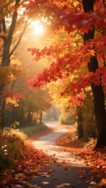 枫径暖阳红叶浪漫治愈1
