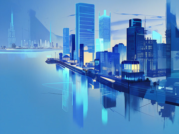 未来科幻色彩城市