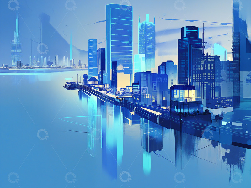 高清大图下载【趣麦麦图】未来科幻色彩城市