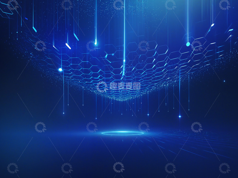 高清大图下载【趣麦麦图】粒子掉落科技线条背景