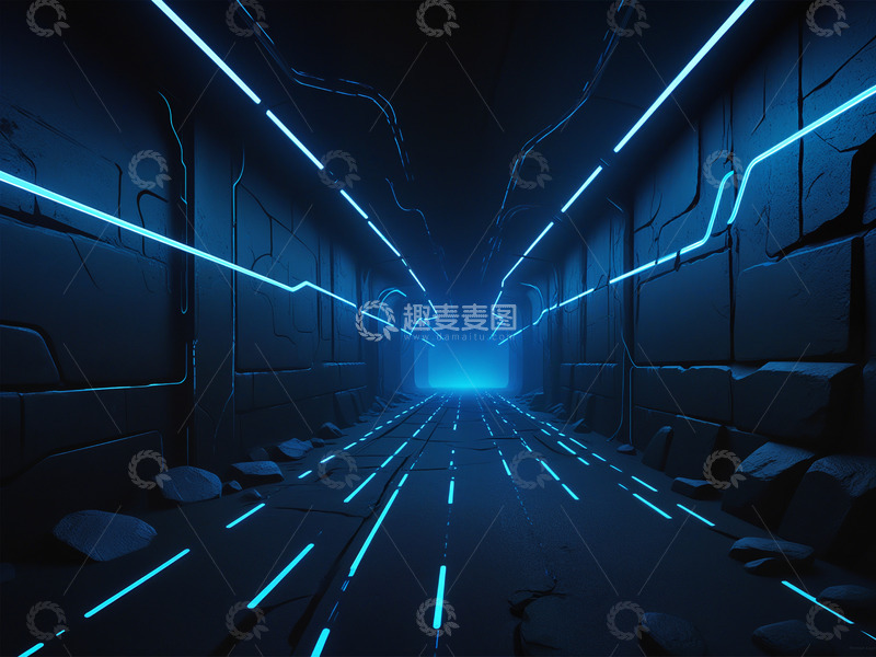 高清大图下载【趣麦麦图】科技空间灯光隧道