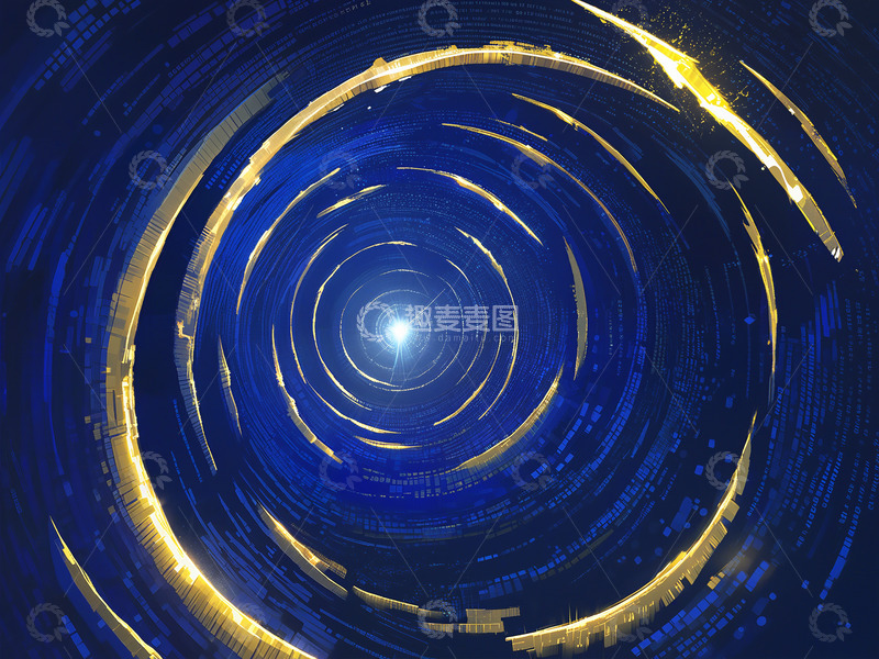高清大图下载【趣麦麦图】马赛克科技粒子漩涡