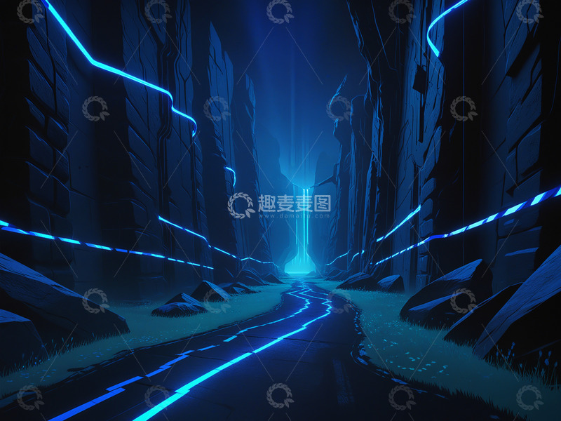 高清大图下载【趣麦麦图】线条隧道科技背景