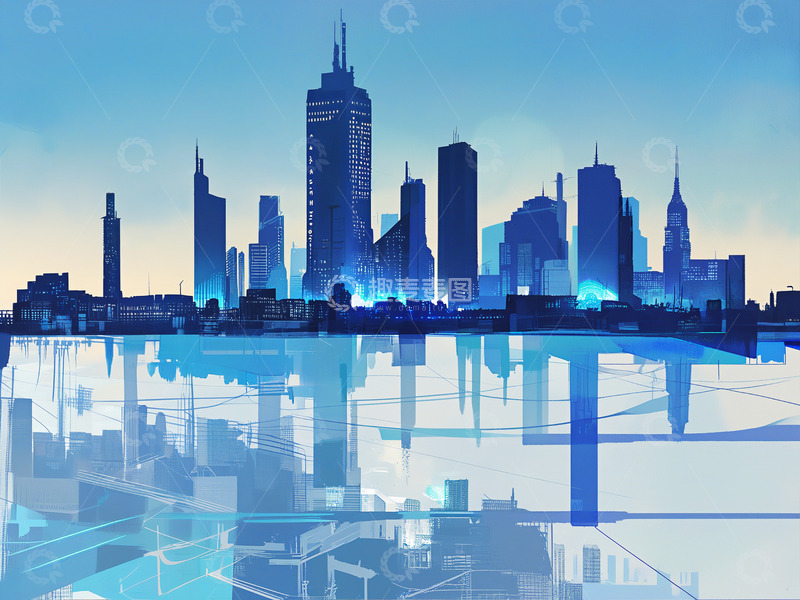 高清大图下载【趣麦麦图】光影科技城市