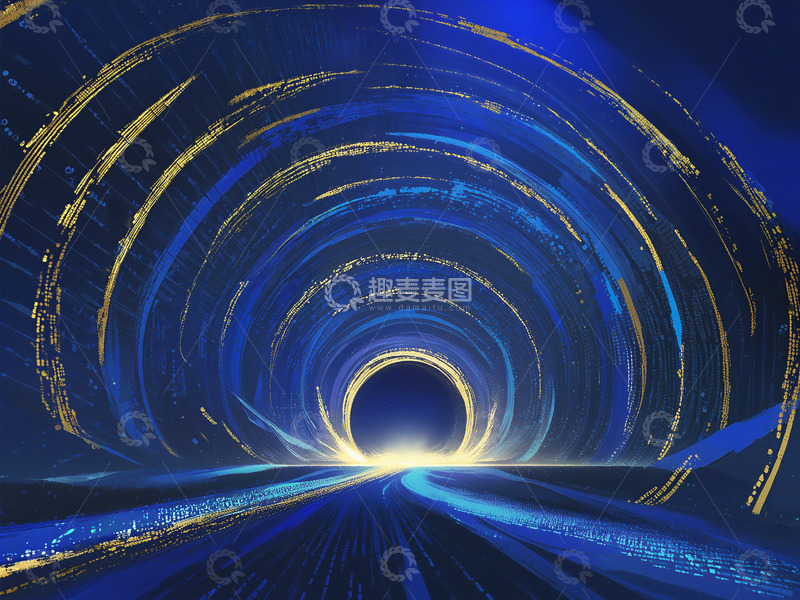 高清大图下载【趣麦麦图】蓝色旋涡科技背景
