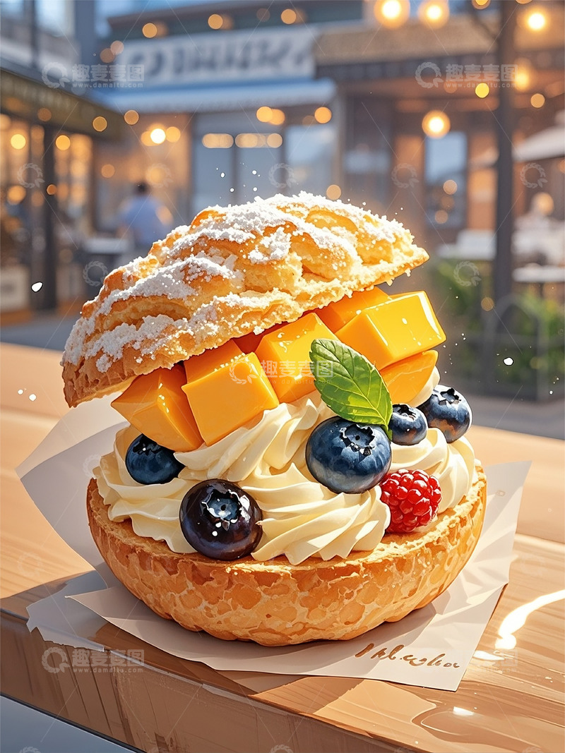 高清大图下载【趣麦麦图】甜品小吃蛋糕泡芙慕斯下午茶菜单商品图4