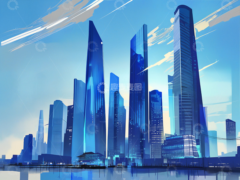 高清大图下载【趣麦麦图】高科技城市背景