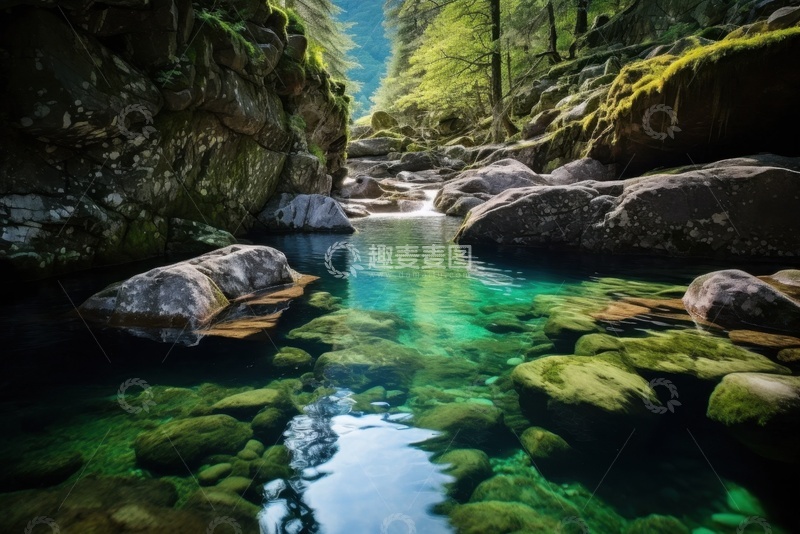 高清大图下载【趣麦麦图】山涧河流水流自然风景