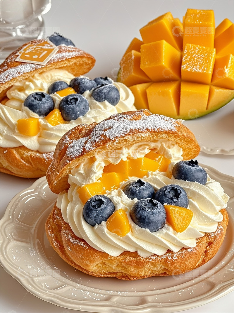 高清大图下载【趣麦麦图】甜品小吃蛋糕泡芙慕斯下午茶菜单商品图2