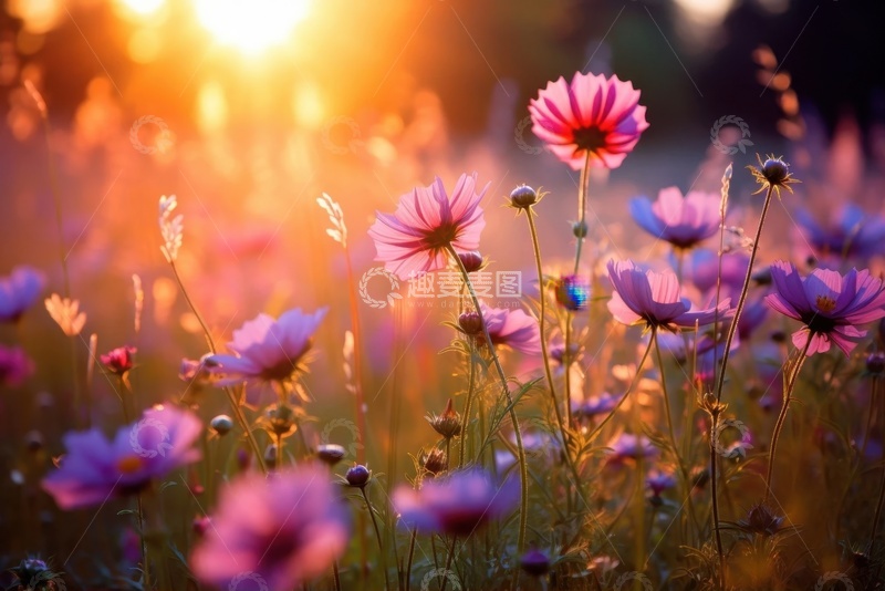 高清大图下载【趣麦麦图】野外盛开的野花花丛