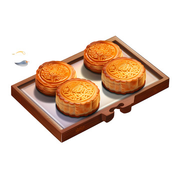 中秋节传统月饼高清透明免抠png图片素材