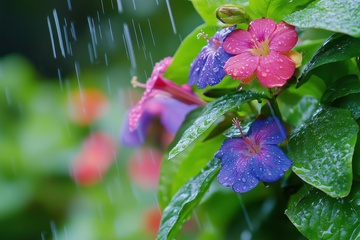 野外盛开的鲜花花朵