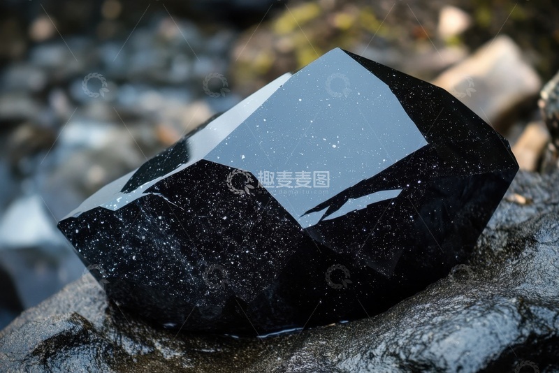 高清大图下载【趣麦麦图】一个黑色的石块