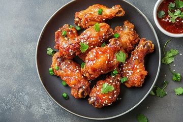 一盘炸鸡腿美食