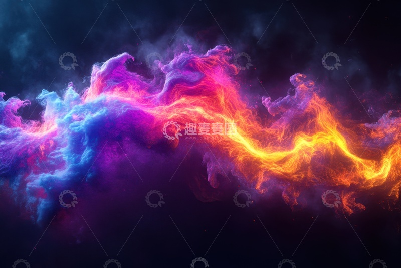 高清大图下载【趣麦麦图】彩色雾气金色光线背景