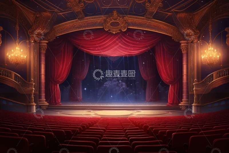 高清大图下载【趣麦麦图】手绘简约舞台展台
