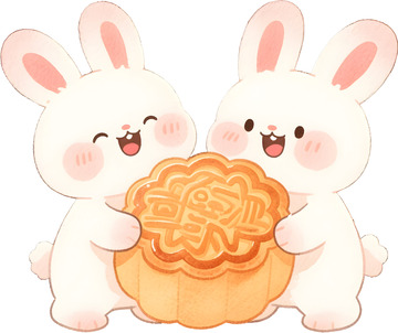 卡通兔子中秋免抠素材
