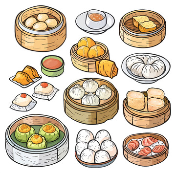 竹篮装什锦点心高清透明免抠png图片素材