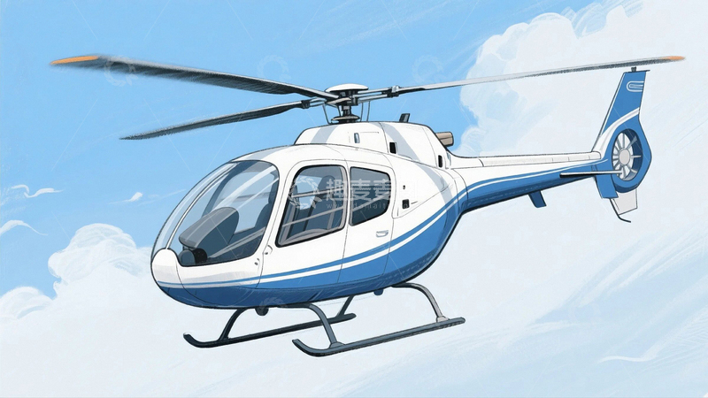 高清大图下载【趣麦麦图】手绘画风直升机4