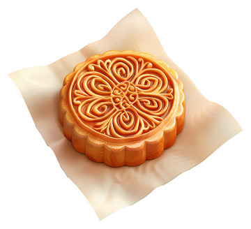 包装纸上的传统月饼高清透明免抠png素材