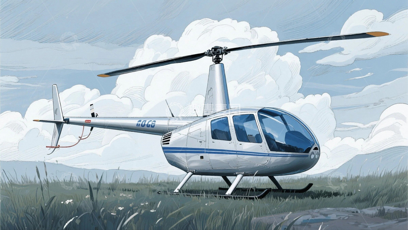 高清大图下载【趣麦麦图】手绘画风直升机8