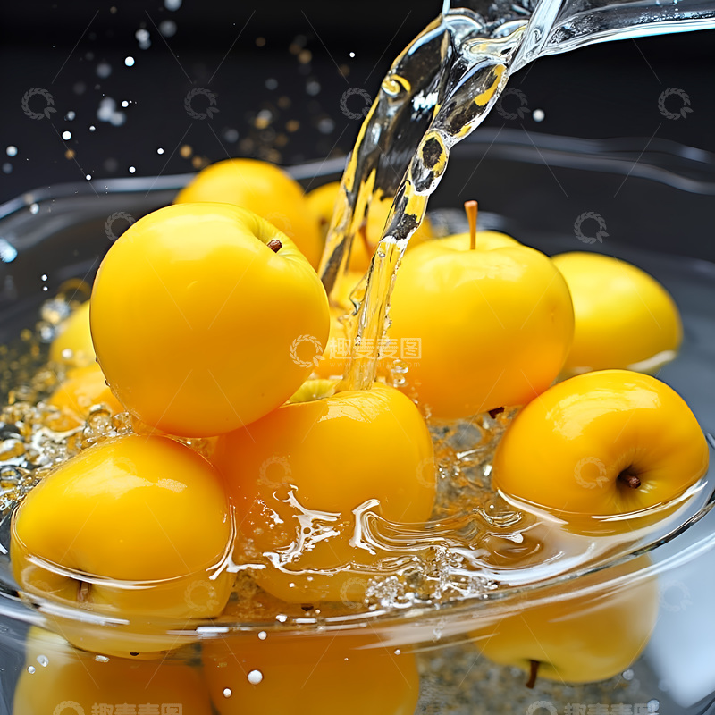高清大图下载【趣麦麦图】好吃水中苹果