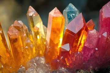 一簇水晶石矿石