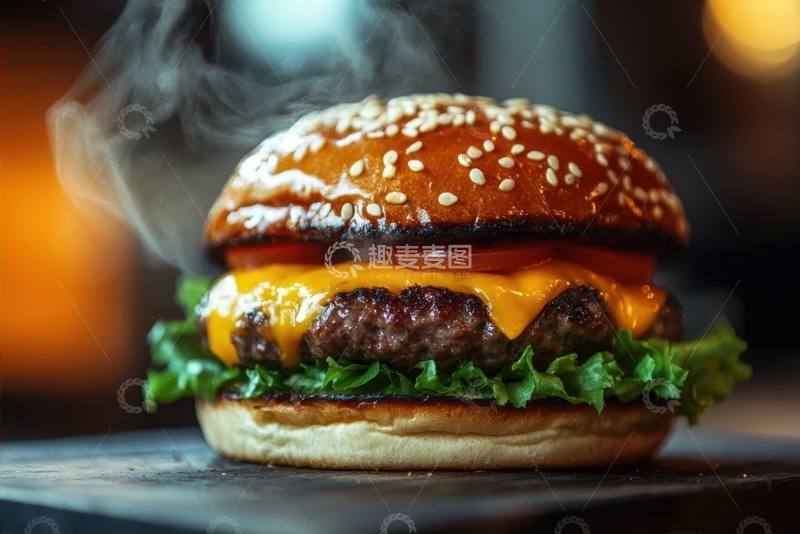 高清大图下载【趣麦麦图】一个牛肉汉堡