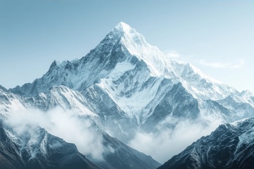 雪山高原山峰自然美景