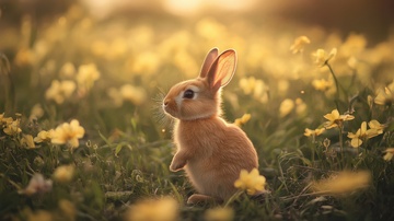 草丛里的一只小兔子