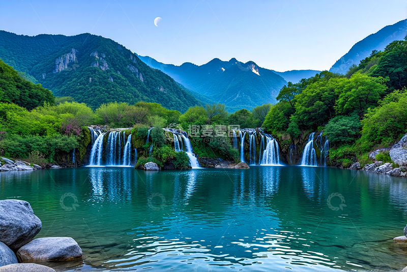 高清大图下载【趣麦麦图】瀑布 流水 高山