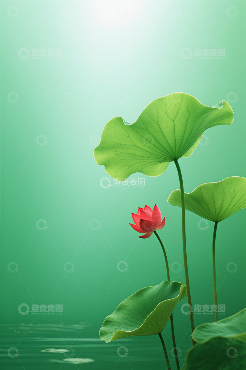 高清大图下载【趣麦麦图】荷花荷叶素材海报2